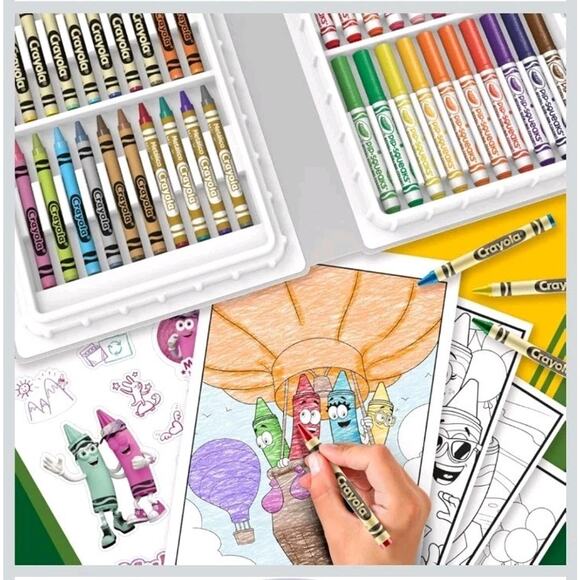 Crayola Coloring Set with Limited Edition Blue Art Case, Limited Edition... - Picture 2 of 7